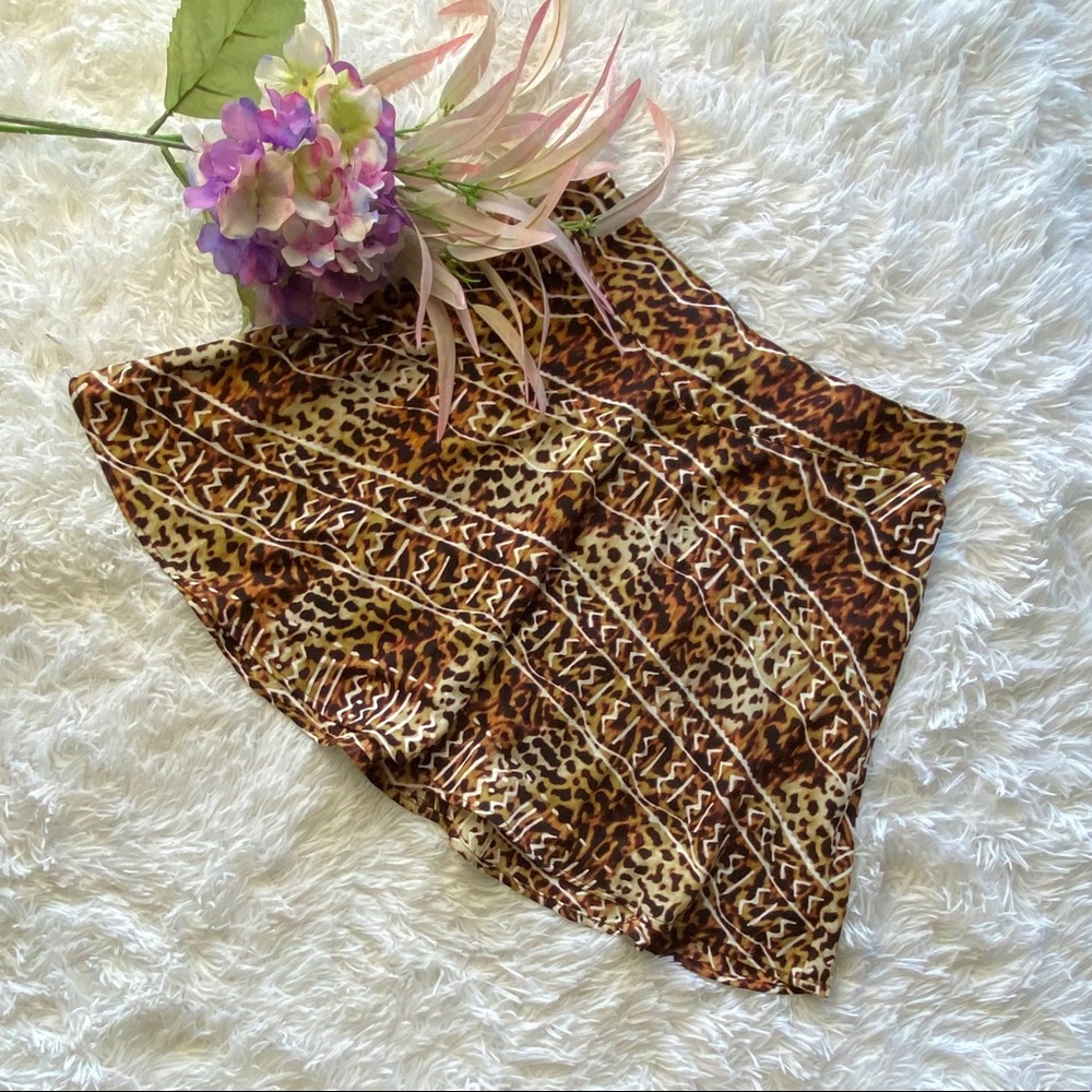 Silence + Noise UO Leopard Skater Skirt Juniors Urban Outfitters